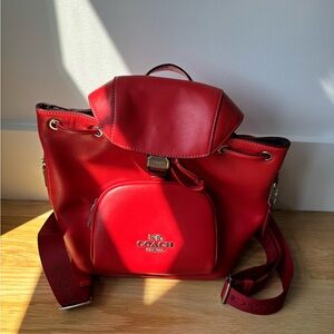 Coach Pace Miami Red Mini Leather Backpack